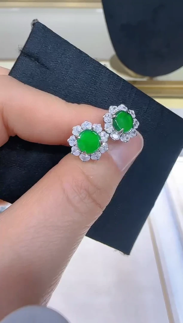 【闪购商品】翡翠耳饰银S925镶嵌多样性团购发一件