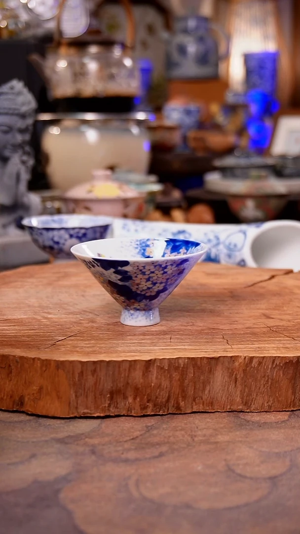 杯子白泥绣球花手工手绘手工手绘