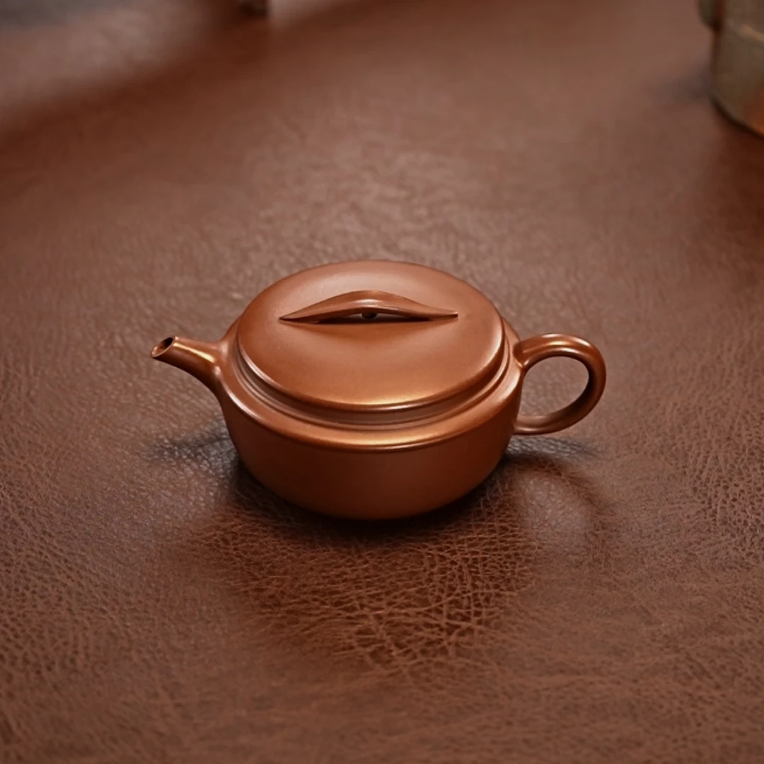 宜兴原矿紫砂壶精美茶壶精工手工 老紫泥【一叶扁舟】150毫升