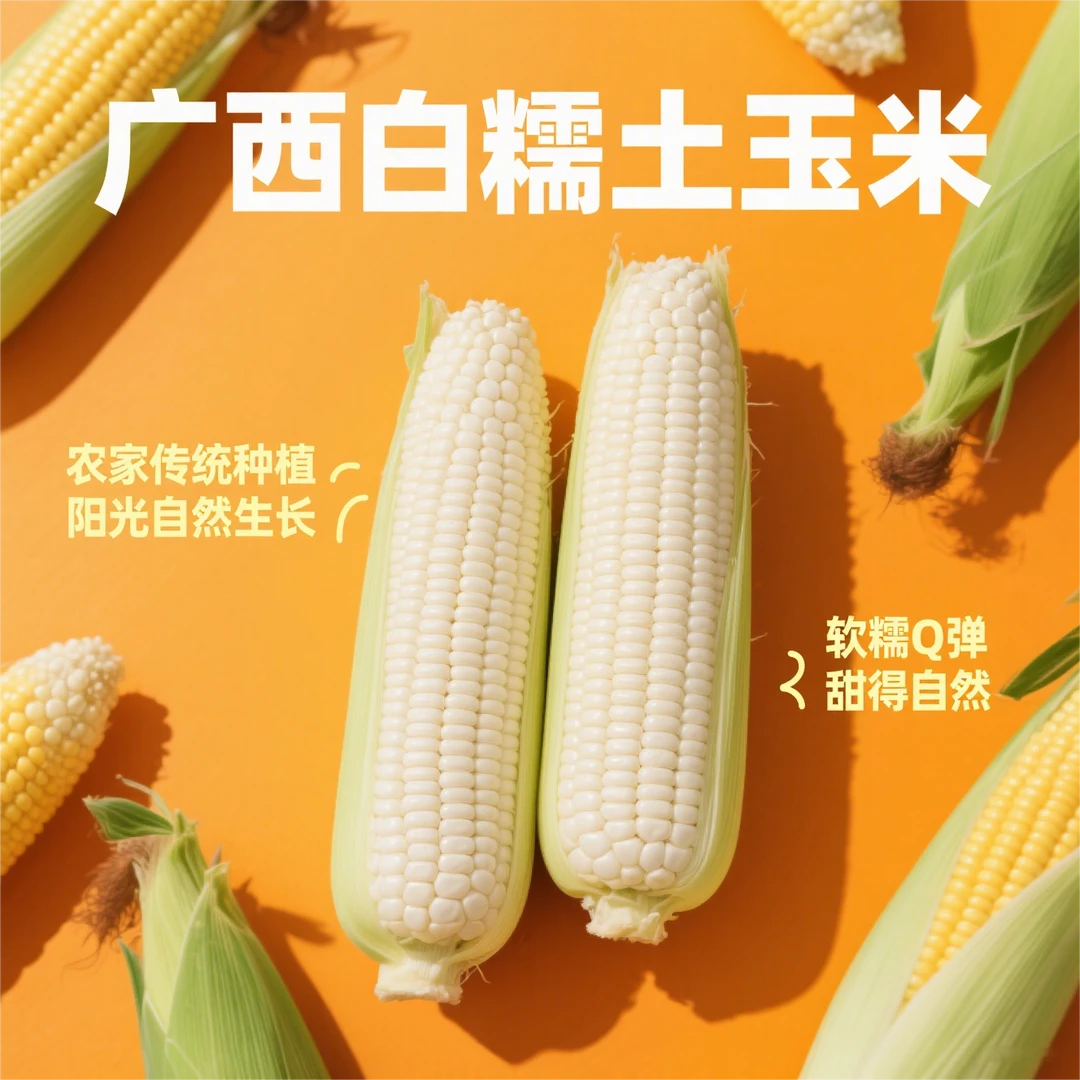 【广西白糯玉米】新鲜现摘纯天然农家香糯带皮黏广西甜糯玉米