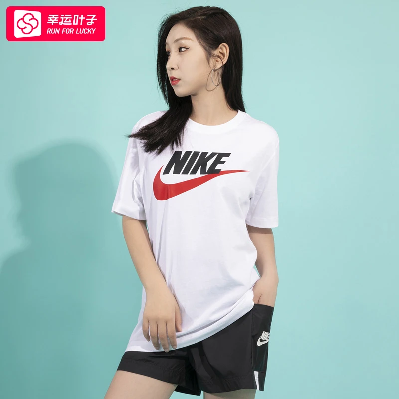 【达人专属】耐克短袖女新款大学红白色休闲服圆领运动T恤衫 AR5005