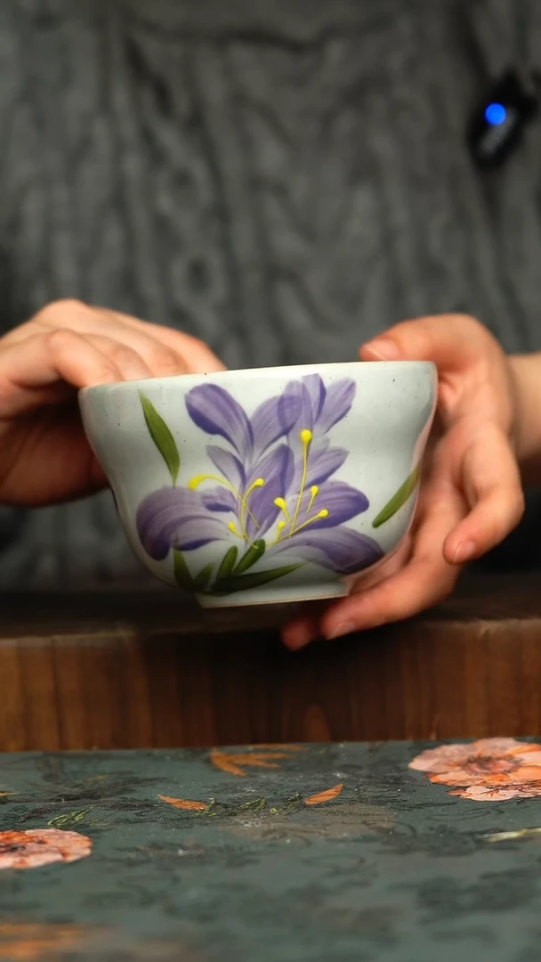 杯釉下彩手工手绘同款陶器