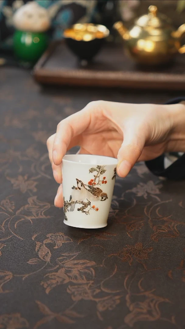 杯景德镇陶瓷杯碗柴烧多人