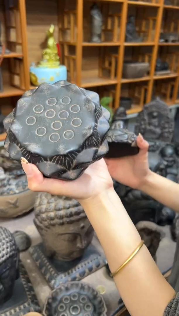 陶土莲蓬实心底座