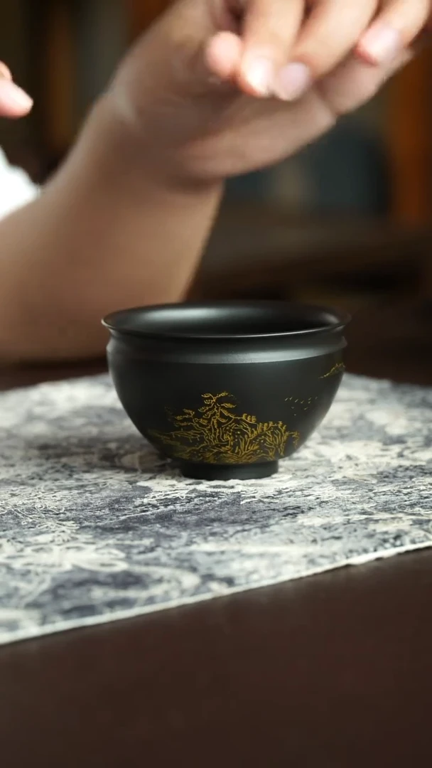 茶杯紫砂36号宜兴紫砂原矿作品