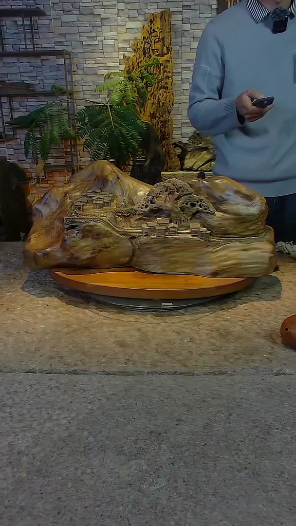 木76*26*26金丝楠木山水摆件