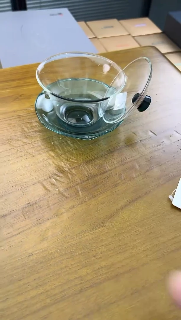 禾器荷叶盖碗墨绿色金标