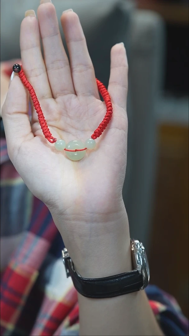 未镶嵌岫玉手链平安扣手链