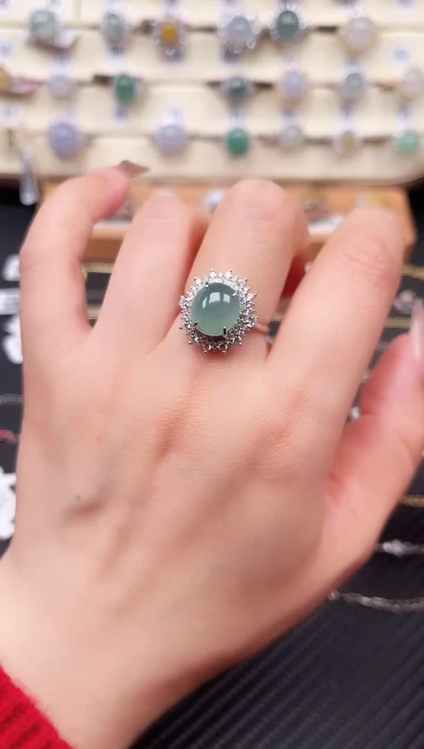 【闪购商品】翡翠戒指银S925镶嵌戒指26