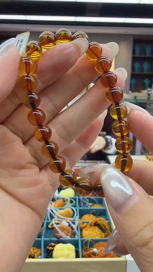 手链琥珀未镶嵌45秒拍号假一罚三