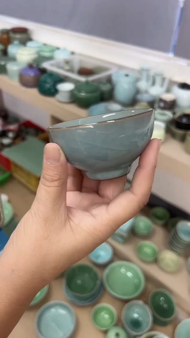 龙泉云间青瓷小米茶器