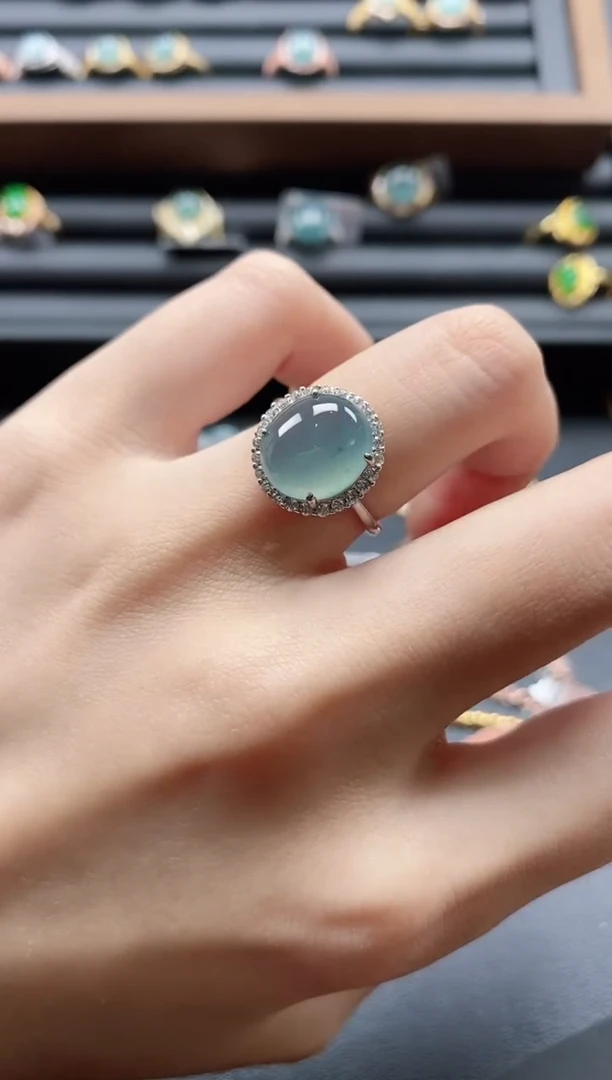 【闪购商品】翡翠戒指银S925镶嵌5115