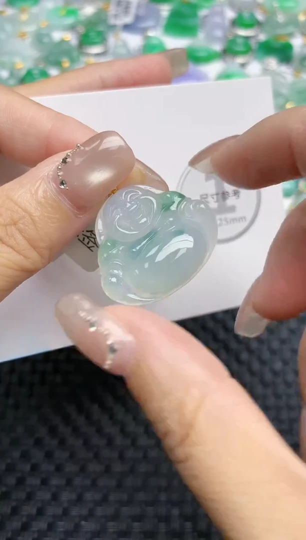 颈饰18K金镶嵌翡翠天然缅甸A货翡翠百元以上9元证书费自理