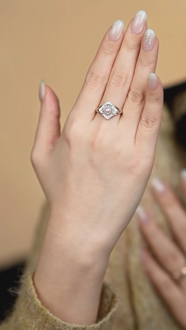 银S925镶嵌戒指海水珍珠akoya5-6布切拉缇戒指