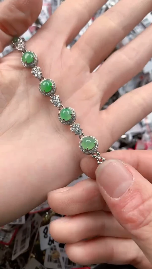 银S925镶嵌戒指翡翠666-----4