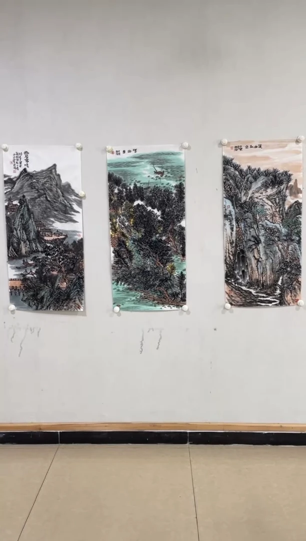 国画Y-张栩滔老师预展原作-4平尺山水三幅其一（带荣宝斋宁波证书）