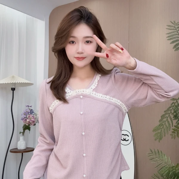 【婷哥定制  初晴物语】春季新款百搭显瘦设计感上衣TGW41427
