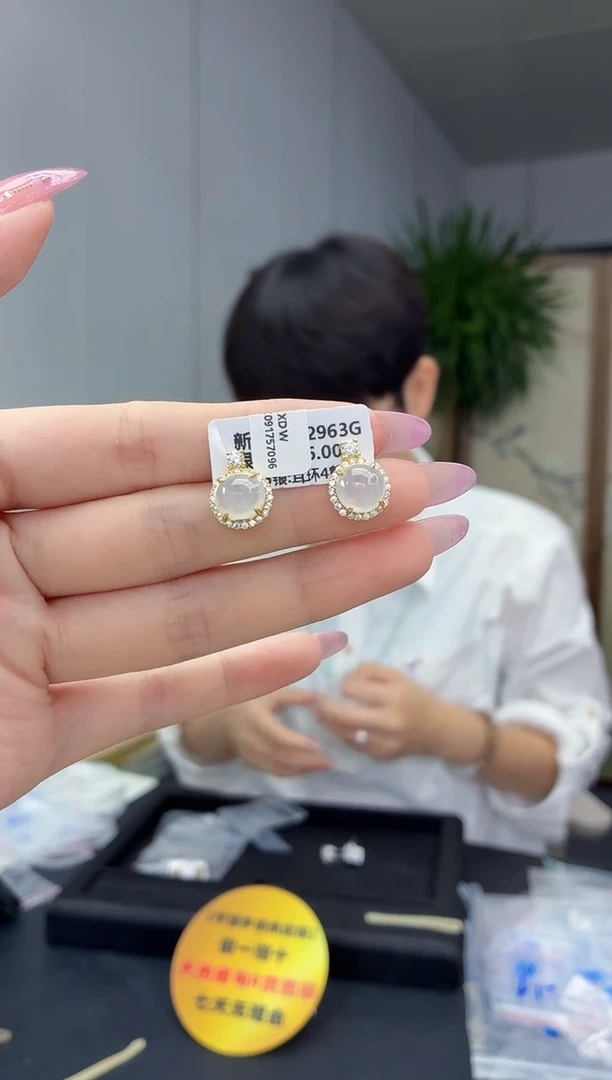 银S925镶嵌翡翠耳饰11111111111