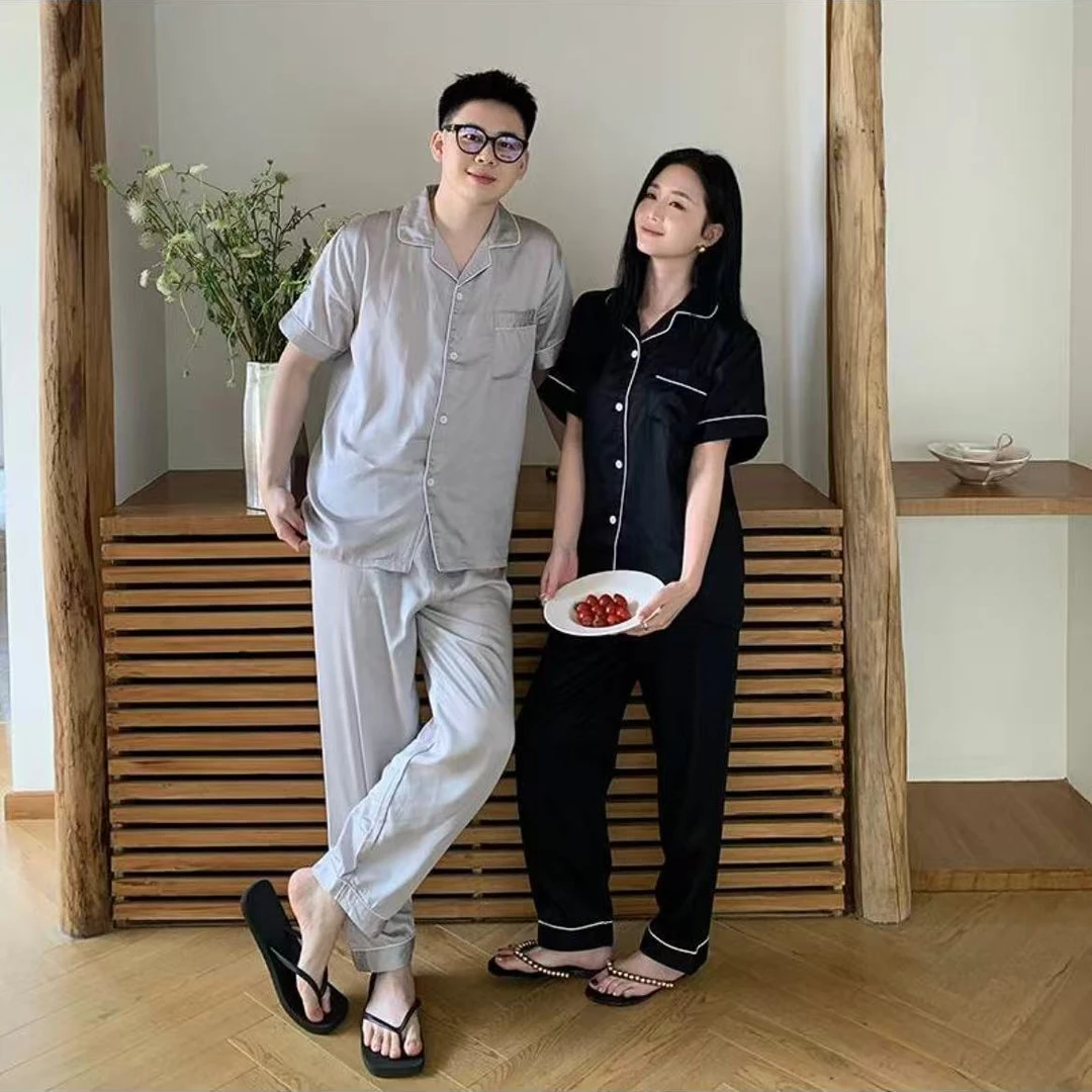 【60支LF级兰精天丝家居服】短袖+长裤工艺款