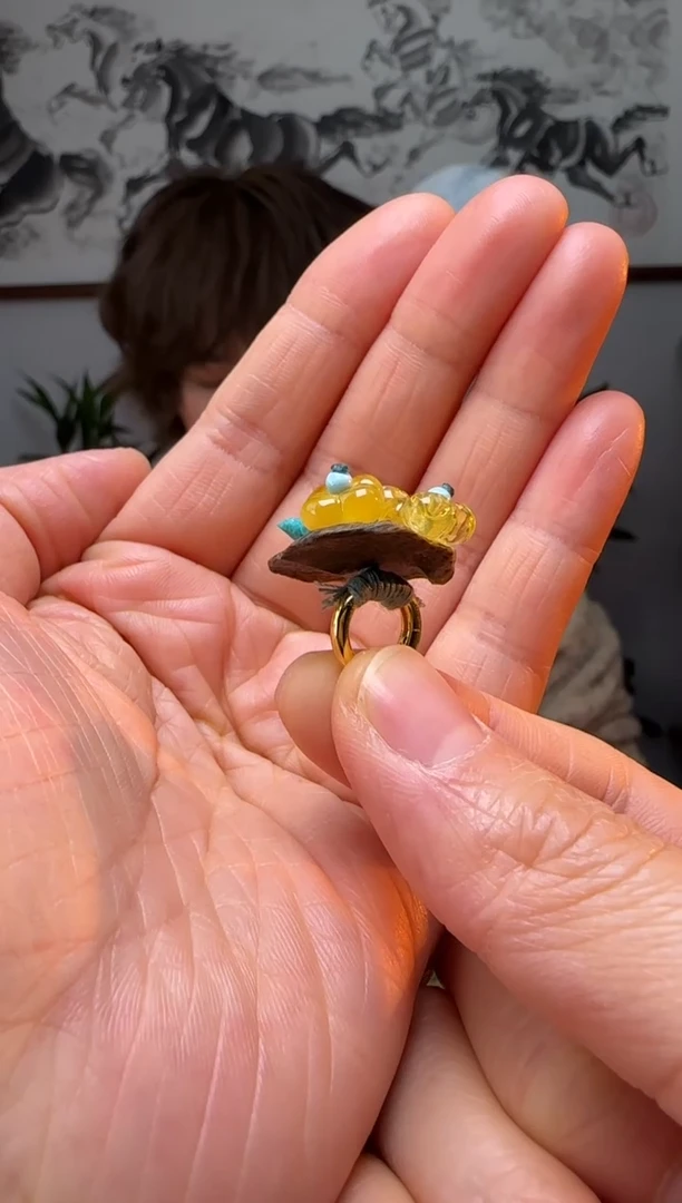 【闪购商品】蜜蜡裸石银S925镶嵌时尚百搭A1032自发