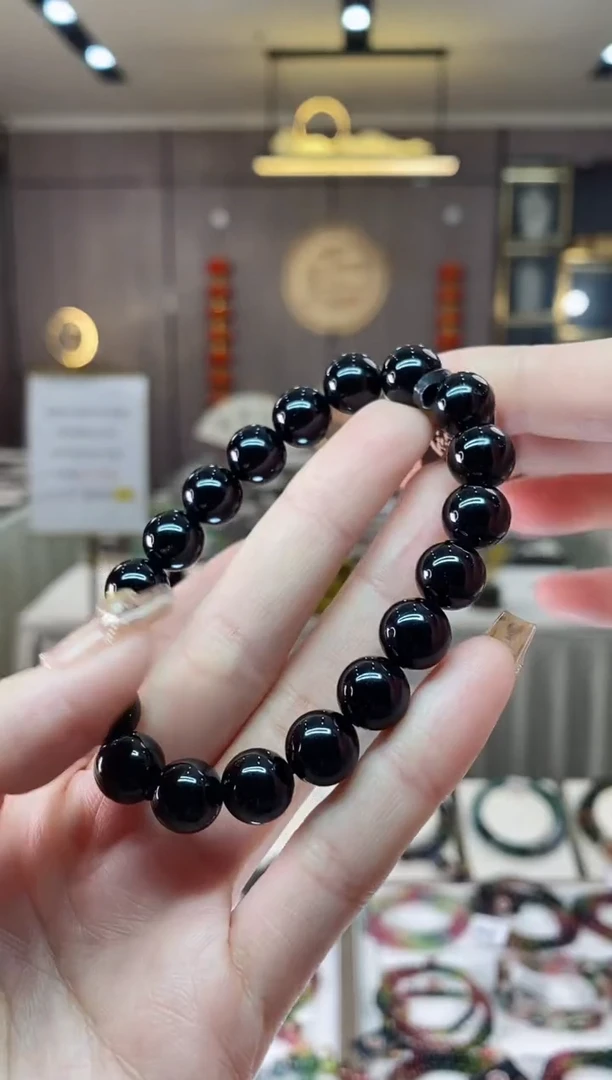 【闪购商品】碧玺单圈手串10mm+未镶嵌一物一证dan