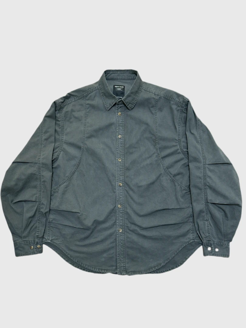 0251春季美式宽松复古长袖狩猎外套成衣做旧水洗休闲衬衫