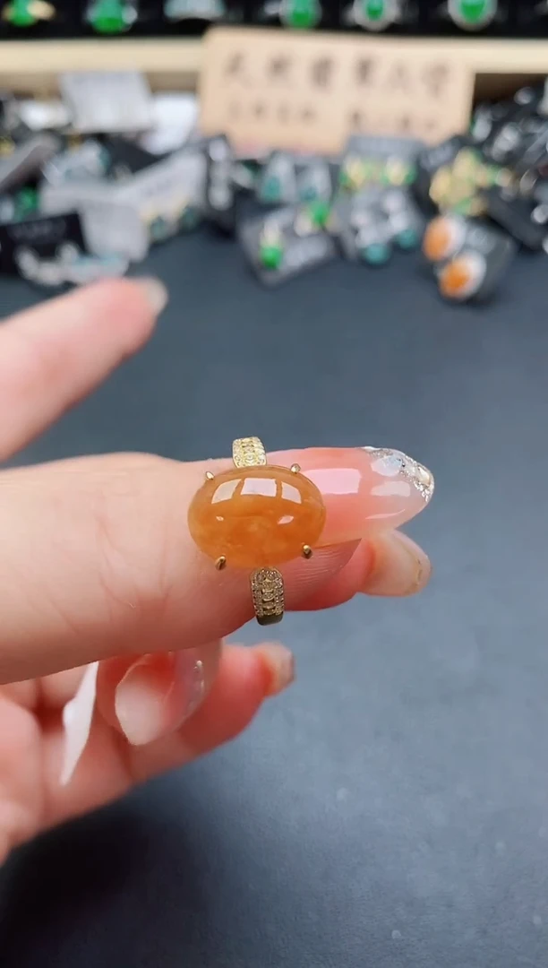 银S925镶嵌戒指翡翠1