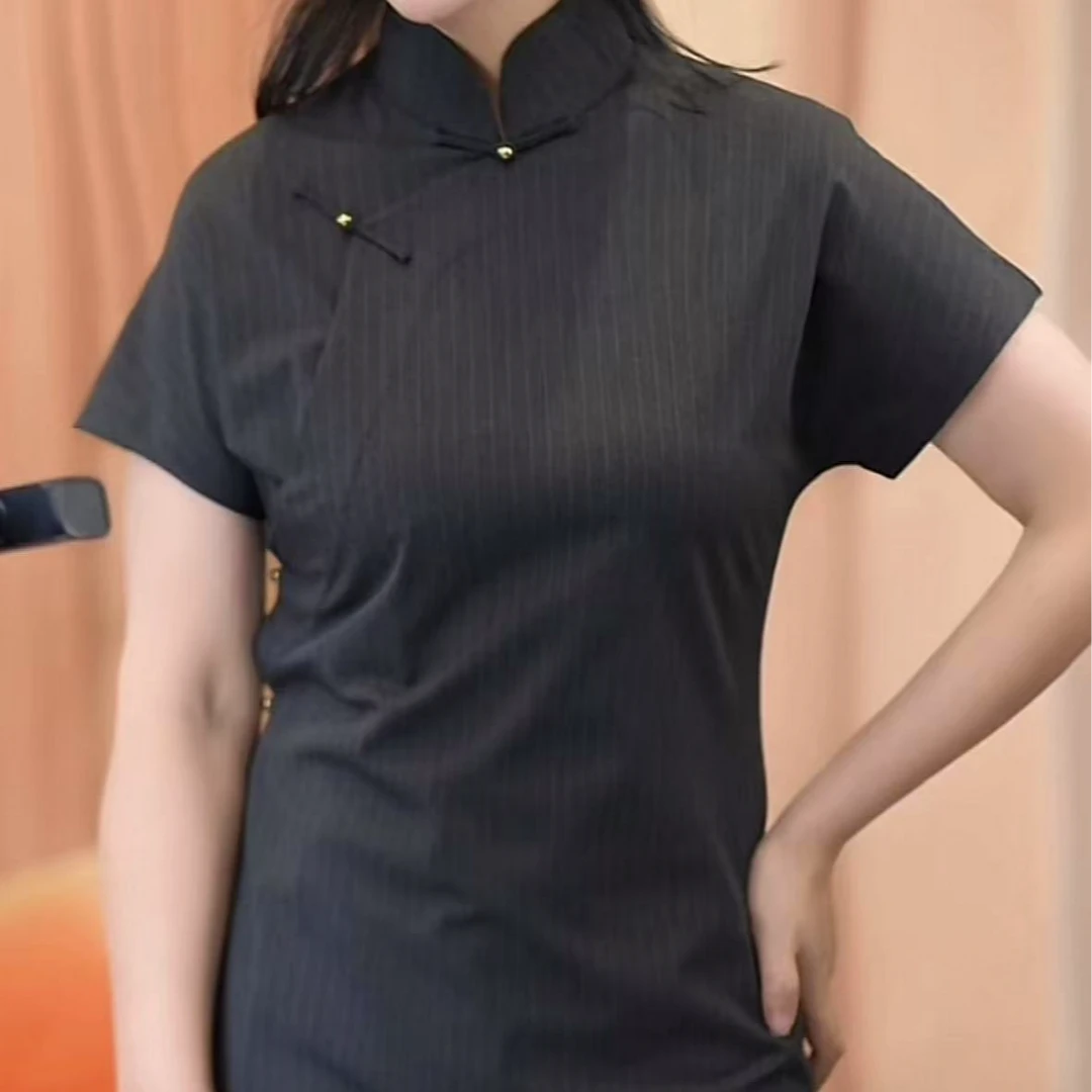 【即遇~~西装款】新中式气质手工旗袍