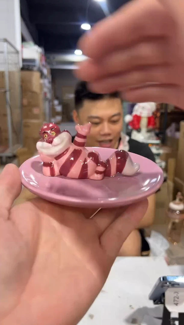 瓷片陶瓷柴郡猫首饰盘
