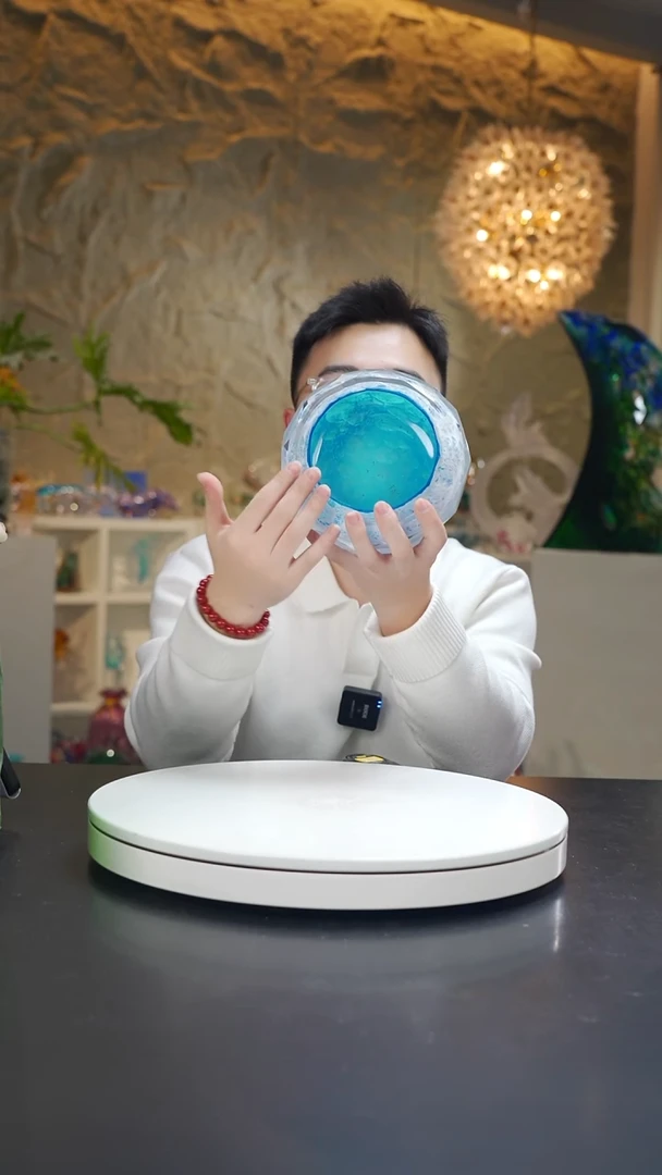 摆件宝石蓝珍珠白设计款烟灰缸