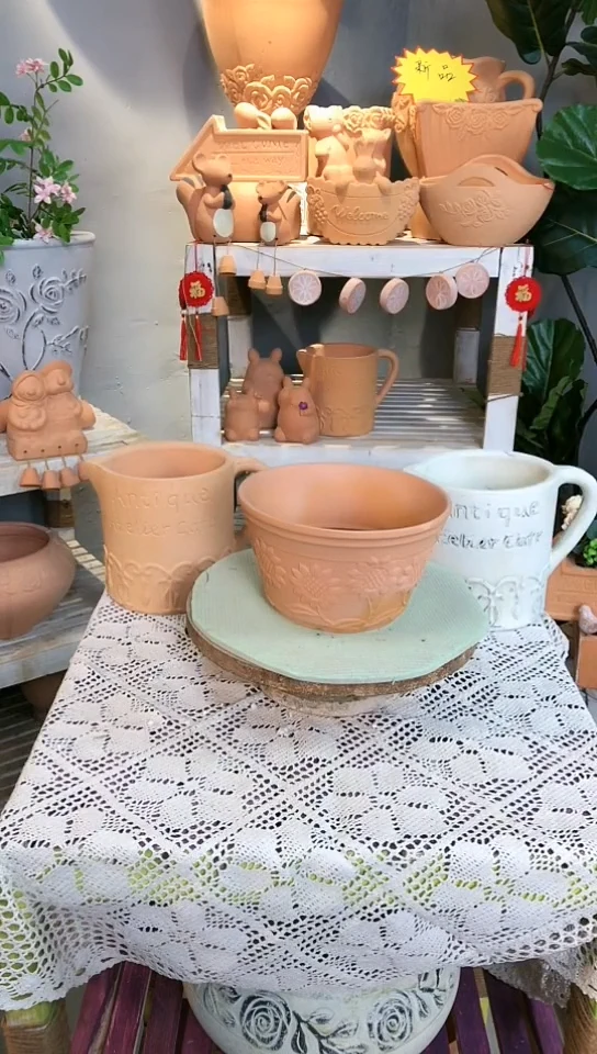 【闪购商品】红陶向日葵花盆1023【2个装】微瑕