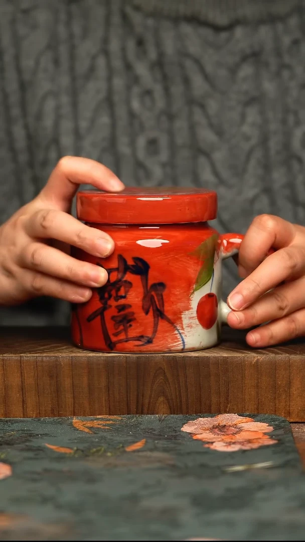 杯釉下彩手工手绘同款陶器