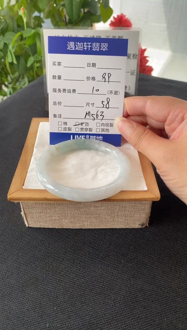 未镶嵌手镯翡翠58圈口 M563编码
