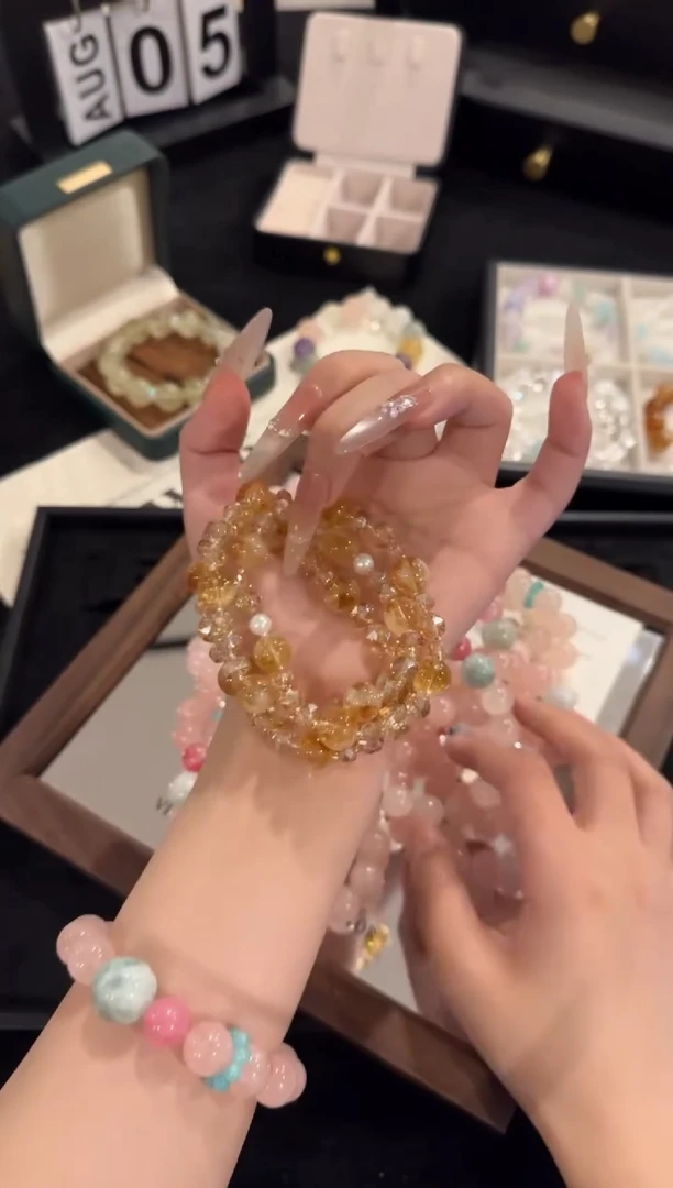 水晶手链合金黄塔晶x2043