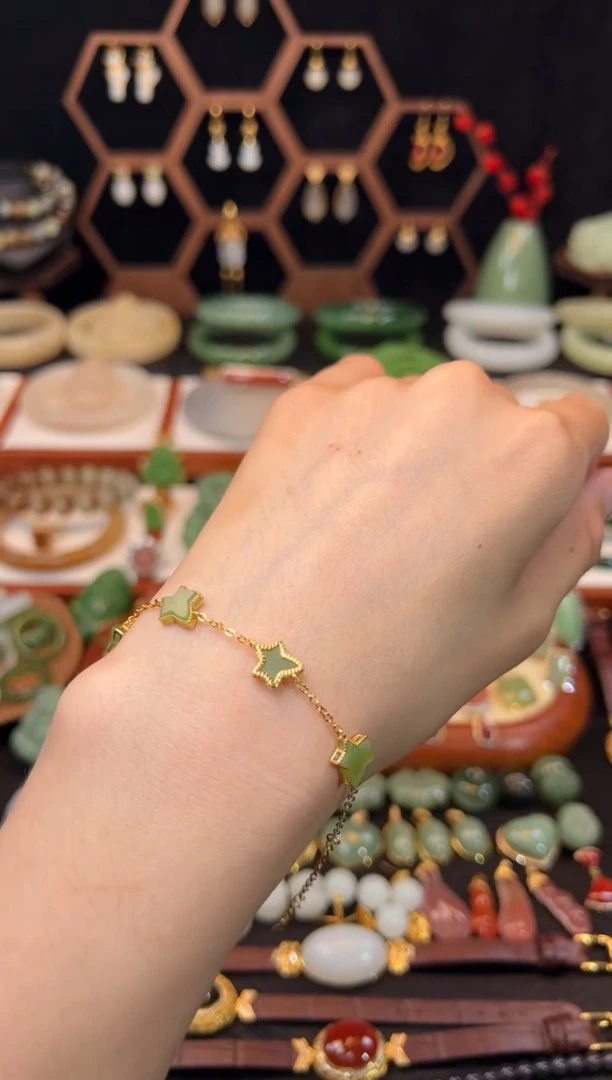 手链银S925镶嵌和田玉福利