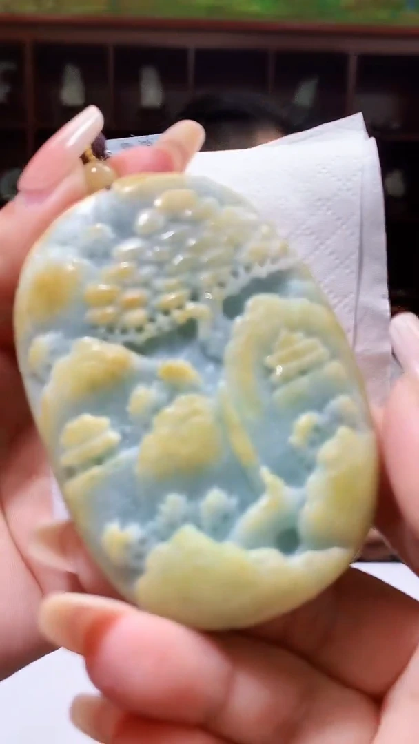 【闪购商品】定制翡翠未镶嵌1049xx-毛货挂件34