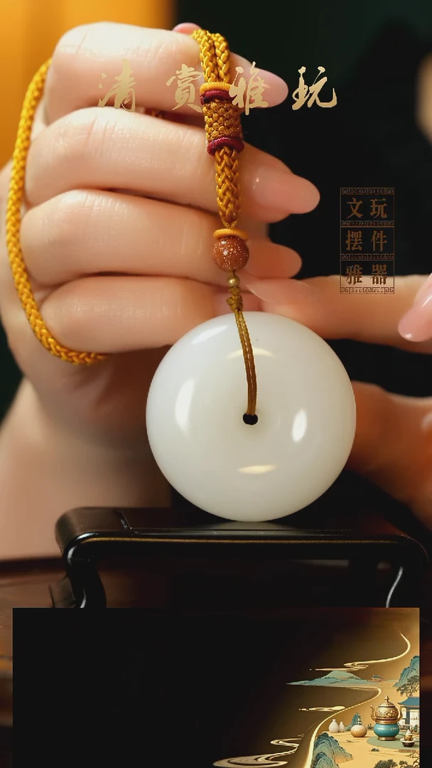 玉《平安扣》手把件摆件
