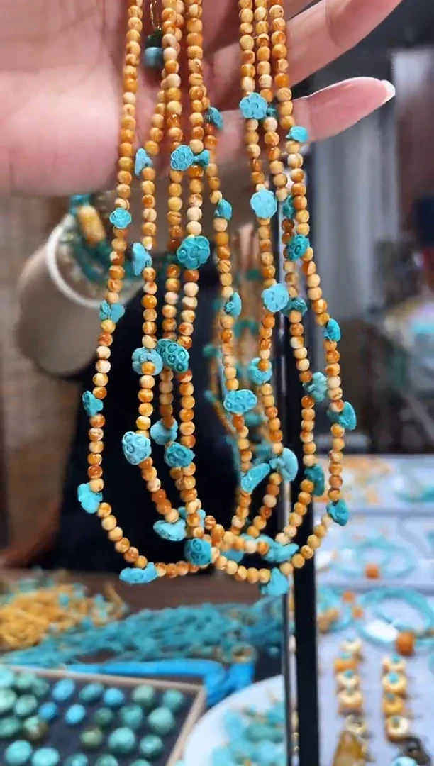 【闪购商品】琥珀颈饰银S925镶嵌项链多样性发其一