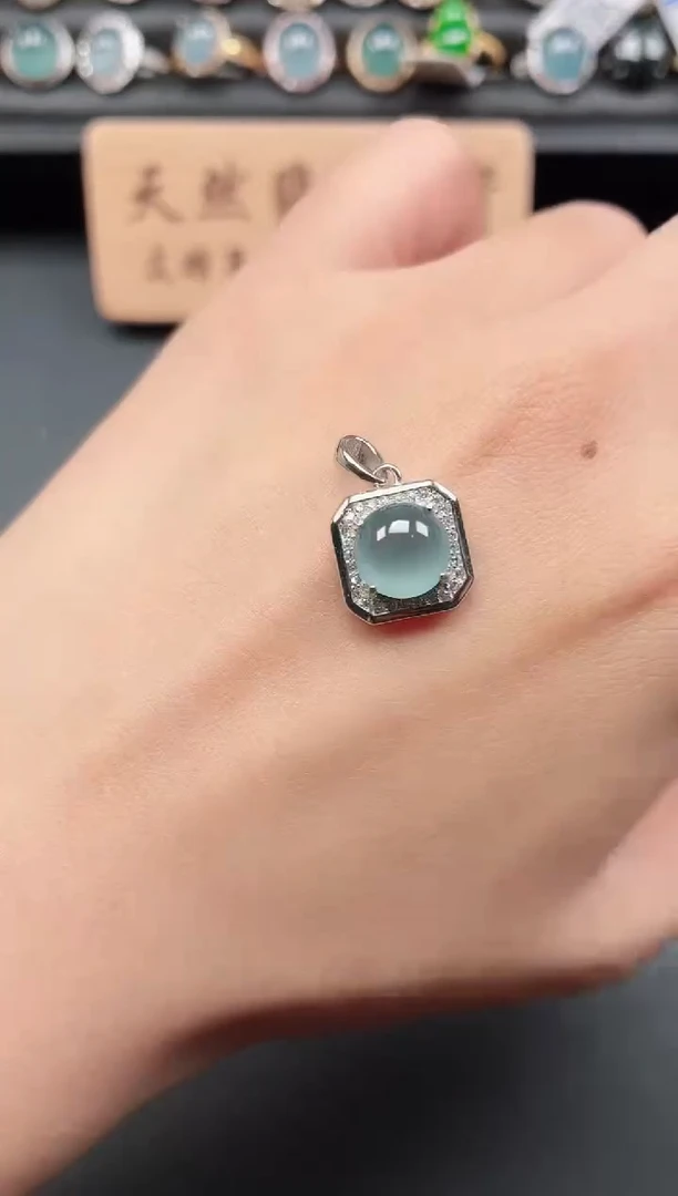 银S925镶嵌戒指翡翠111