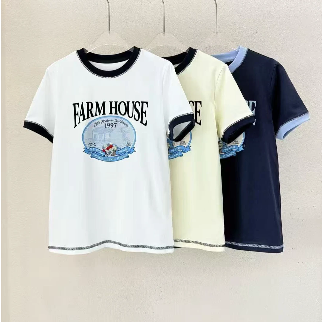 【锦衣服饰】KDM 1087百搭时尚-亲子圆领短袖T