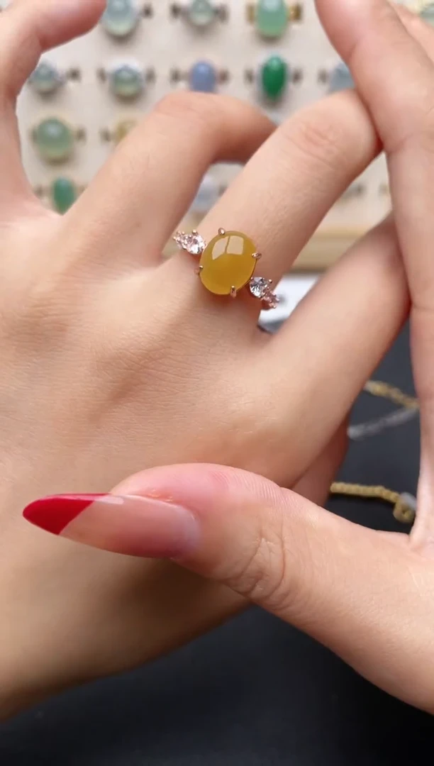 【闪购商品】翡翠戒指银S925镶嵌一物一证一礼盒