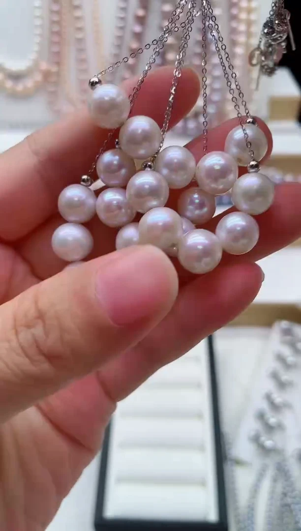 淡水珍珠银S925镶嵌项链多样性发其一，非无暇