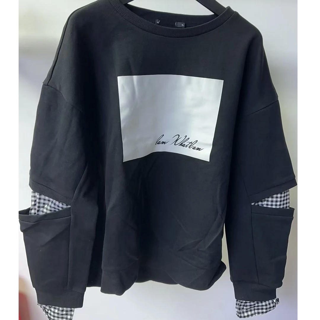 【橙晨服装服饰】时尚气质黑色卫衣休闲百搭