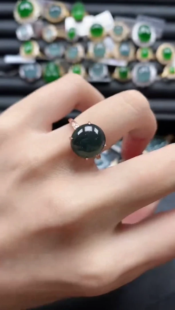 【闪购商品】翡翠戒指银S925镶嵌651121