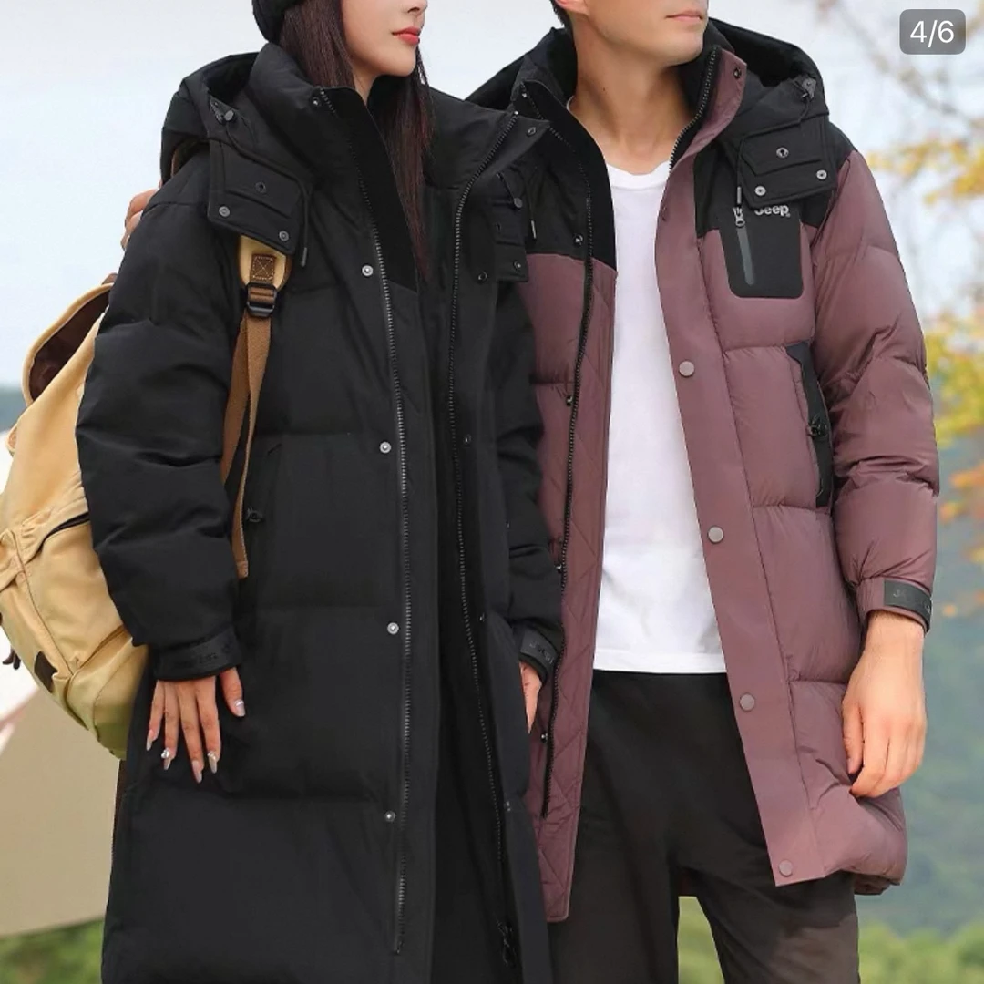 【安姬迩·自制】2025冬季新款时尚长款保暖连帽羽绒服