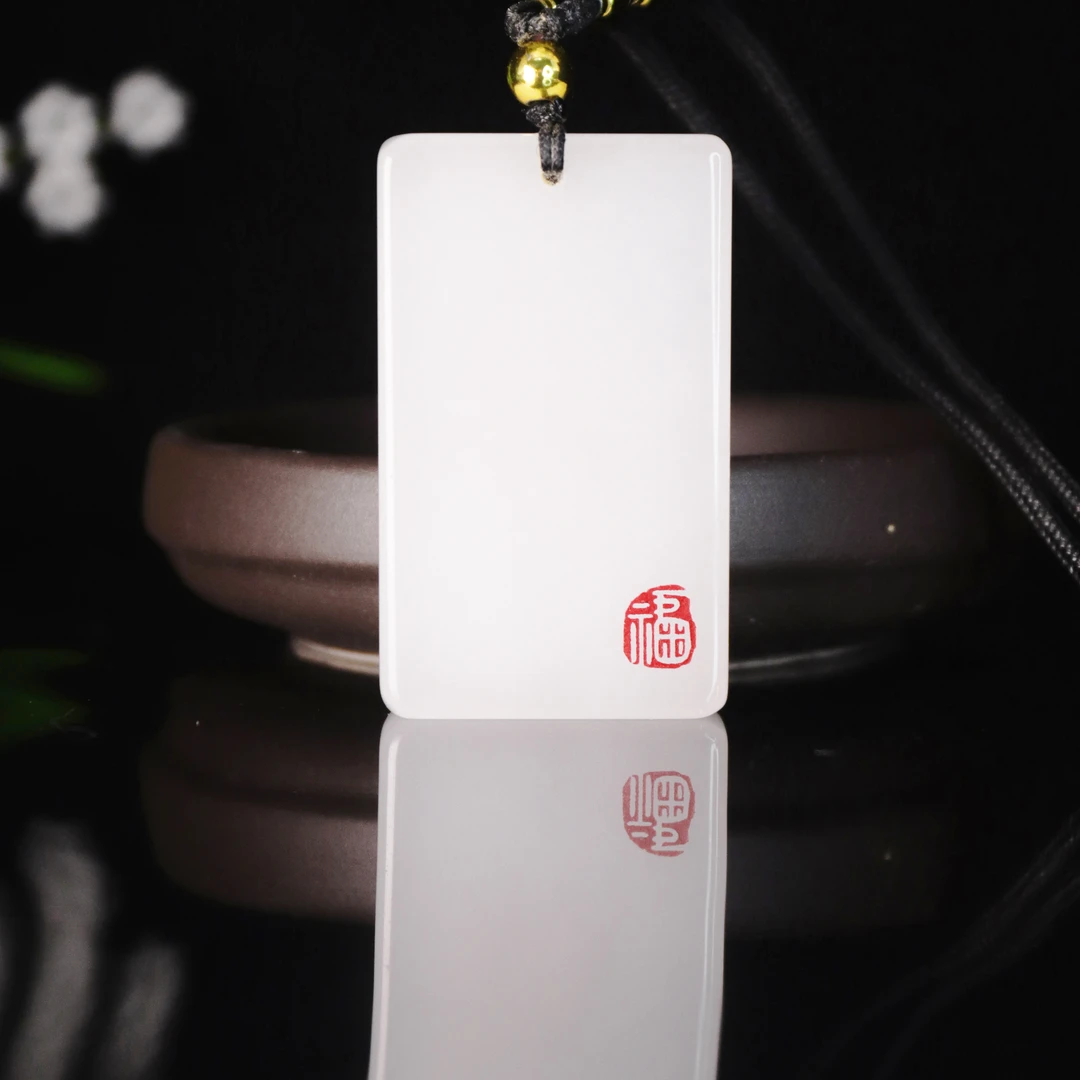 天然新疆玉石方无事牌玉吊坠金丝玉挂坠平安真品玉直播间挂件年货
