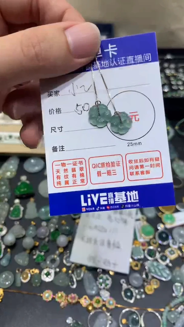 翡翠未镶嵌颈饰耳线