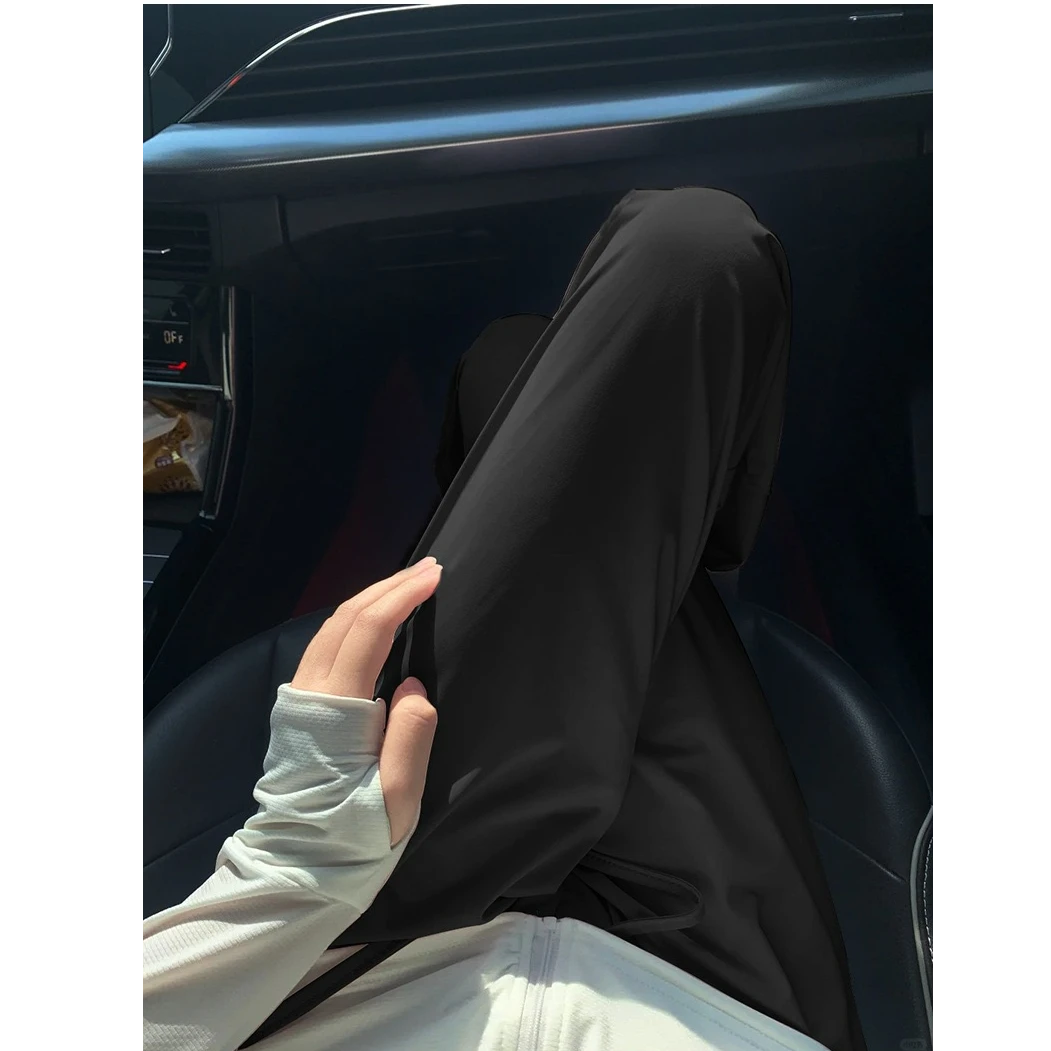 大码冰丝防晒裤2025夏季爆款高腰垂坠感阔腿户外防蚊休闲凉凉裤女