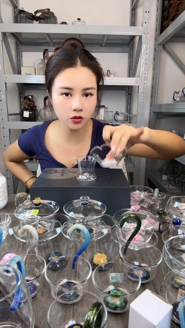 水晶玻璃无盖款禾器  观山茶漏