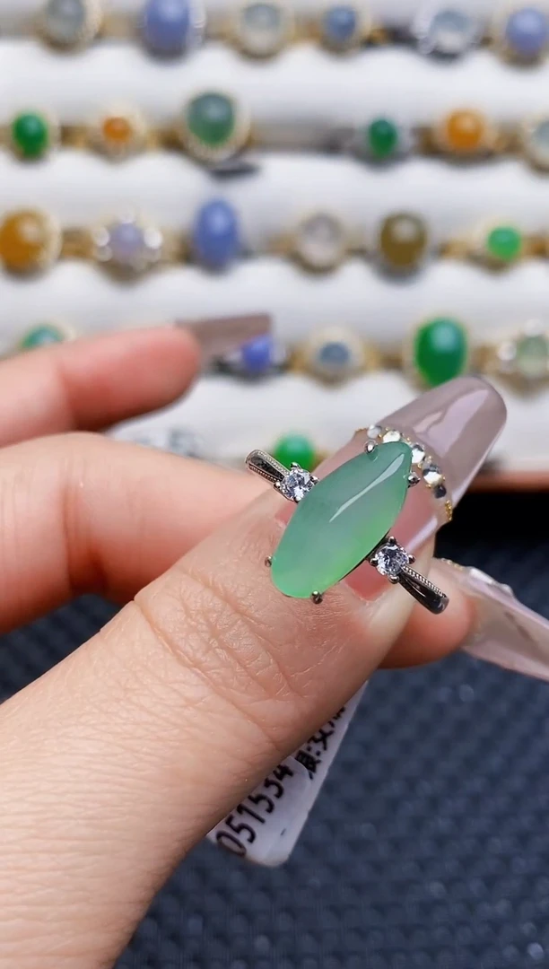 银S925镶嵌戒指翡翠7011